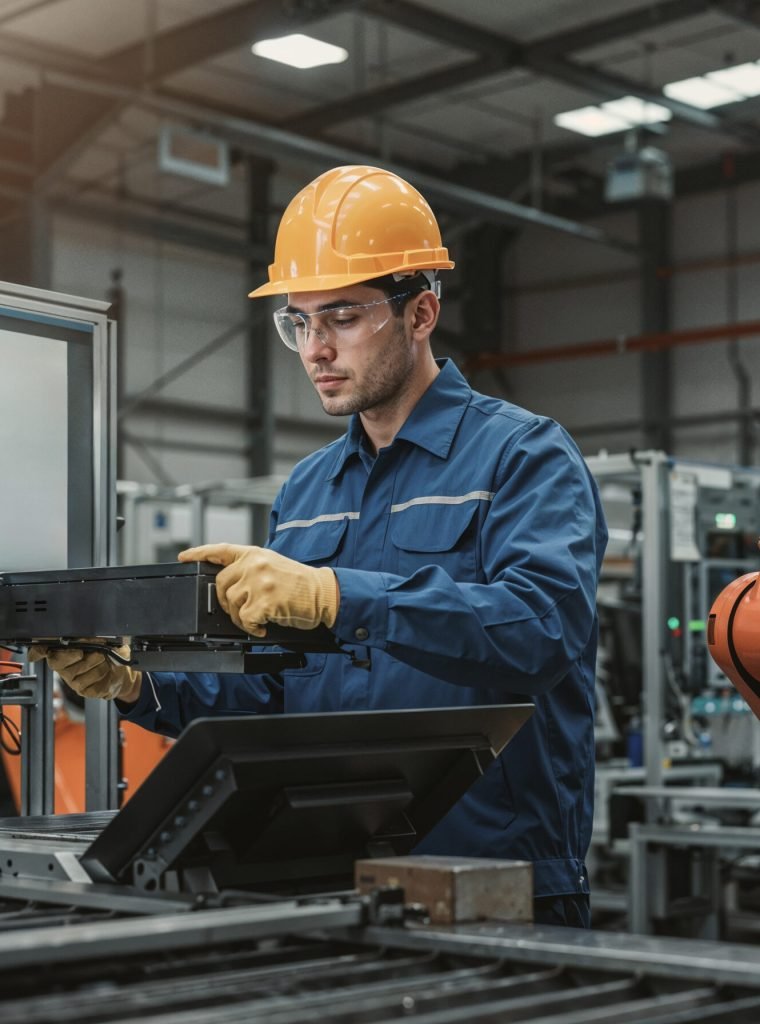 engineer-working-with-robot-modern-industrial-facility